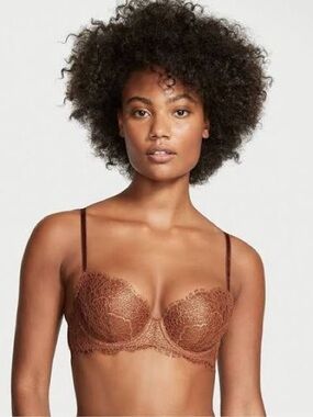 Victoria’s Secret Very Sexy Caramel Kiss Brown Lightly Lined Lace Demi Bra